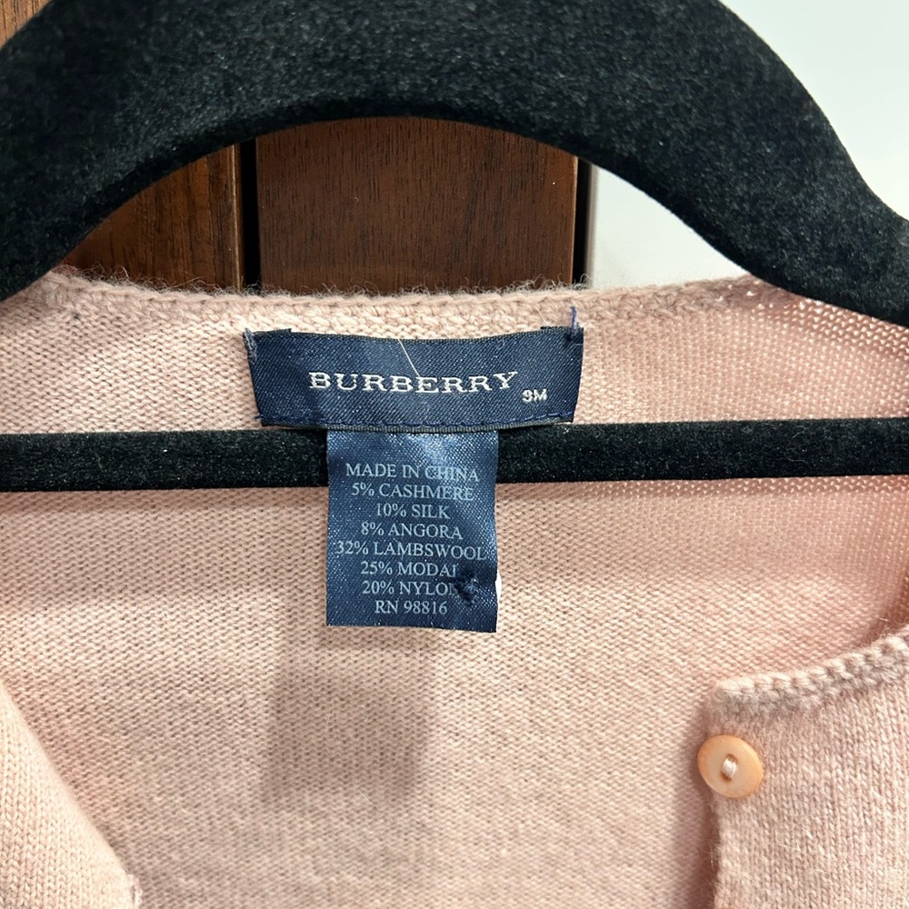 Burberry Soft Pink Knit Cardigan